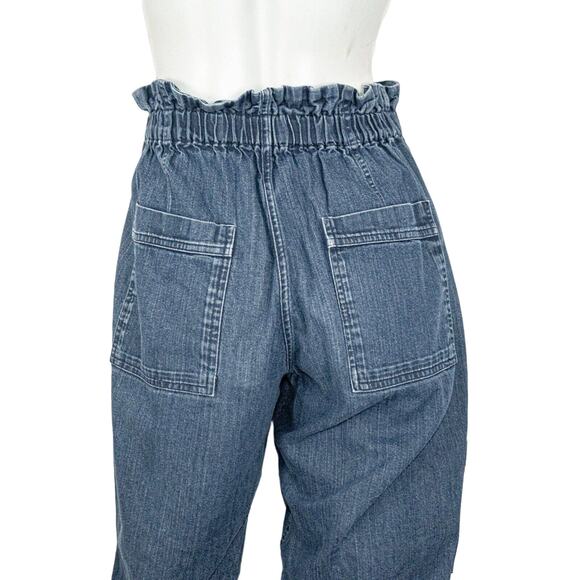 Pietsie Baja Paperbag Pants in blue denim Size M Made in CA - Picture 8 of 9